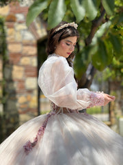 VESTIDO ELITE COLLECTION 347 CHAMPAGNE DUSTY ROSE